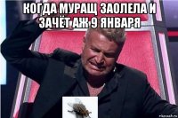 когда муращ заолела и зачёт аж 9 января 
