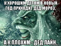 к хорошим детям в новый год приходит дед мороз, а к плохим - дед лайн.