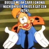 bueille me an carr i gnonai nach bhfuil a fhios a gat cen fath? 