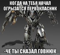 когда на тебя начал огрызатся первокласник -че ты сказал говнюк