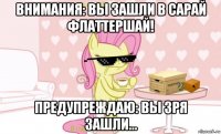 внимания: вы зашли в сарай флаттершай! предупреждаю: вы зря зашли...