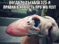 когда подъехала 325-я правка в новость про wg fest 