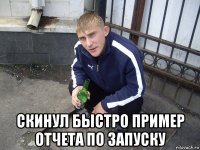  скинул быстро пример отчета по запуску