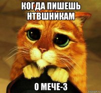 когда пишешь нтвшникам о мече-3