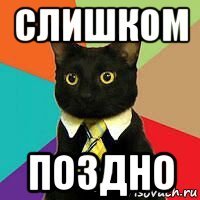 слишком поздно