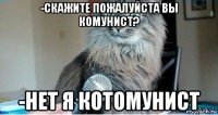 -скажите пожалуйста вы комунист? -нет я котомунист