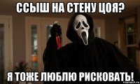ссыш на стену цоя? я тоже люблю рисковать!
