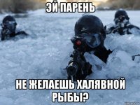 эй парень не желаешь халявной рыбы?