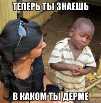 теперь ты знаешь в каком ты дерме