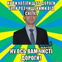 ну ви хотіли,щоб дороги були розчищеними від снігу? ну ось вам,чисті дороги!