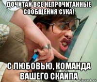 дочитай все непрочитанные сообщения сука! с любовью, команда вашего скайпа