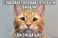 сука пакет порвався чоботи випали іди сюда блет