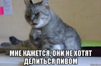  мне кажется, они не хотят делиться пивом