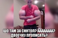  шо там за синтол? аааааааа? двоечку прописать?