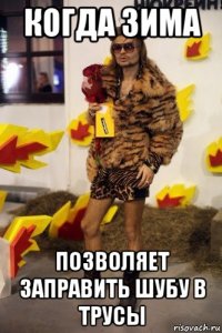 когда зима позволяет заправить шубу в трусы