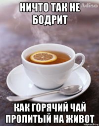 ничто так не бодрит как горячий чай пролитый на живот