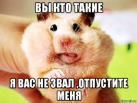 вы кто такие я вас не звал ,отпустите меня