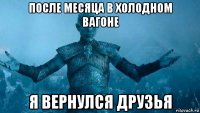 после месяца в холодном вагоне я вернулся друзья