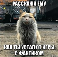 расскажи ему как ты устал от игры с фантиком