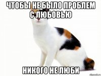 чтобы не было проблем с любовью никого не люби