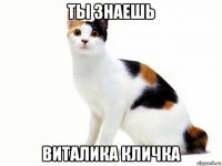 ты знаешь виталика кличка