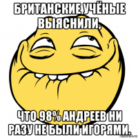 британские учёные выяснили, что 98% андреев ни разу не были игорями.
