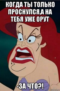 когда ты только проснулся,а на тебя уже орут -за что?!