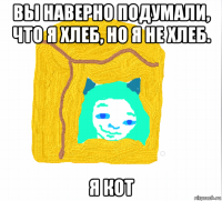 вы наверно подумали, что я хлеб, но я не хлеб. я кот