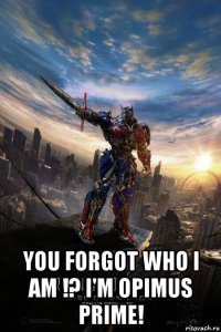  you forgot who i am !? i'm opimus prime!