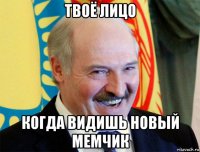 твоё лицо когда видишь новый мемчик