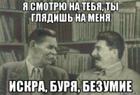 я смотрю на тебя, ты глядишь на меня искра, буря, безумие