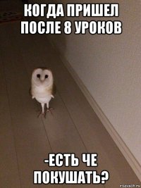 когда пришел после 8 уроков -есть че покушать?