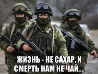  жизнь - не сахар, и смерть нам не чай....