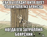 так выглядит витя (врёт чтовиталя) из брянска когда его затроллил боярский