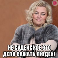  не судейское это дело сажать людей!
