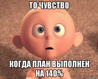 то чувство когда план выполнен на 140%