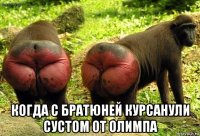  когда с братюней курсанули сустом от олимпа