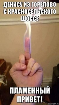 денису из горелово с красносельского шоссе пламенный привет!