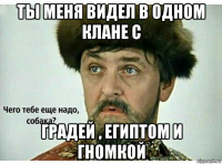 ты меня видел в одном клане с градей , египтом и гномкой