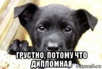 грустно, потому что дипломная