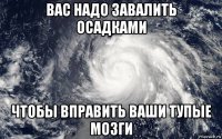 вас надо завалить осадками чтобы вправить ваши тупые мозги