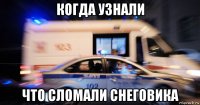 когда узнали что сломали снеговика