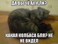 да вы чё ахуели? какая колбаса бля? не не видел
