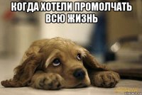 когда хотели промолчать всю жизнь 