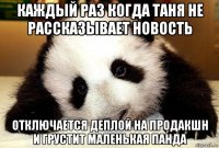 каждый раз когда таня не рассказывает новость отключается деплой на продакшн и грустит маленькая панда
