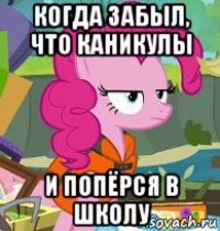 когда забыл, что каникулы и попёрся в школу