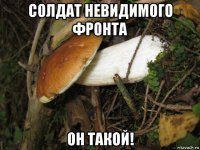 солдат невидимого фронта он такой!