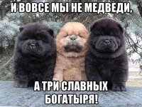 и вовсе мы не медведи, а три славных богатыря!