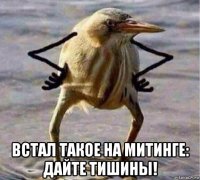  встал такое на митинге: дайте тишины!