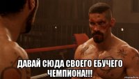  давай сюда своего ебучего чемпиона!!!